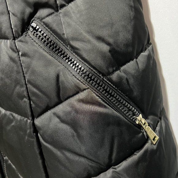 Gorgeous Tahari Mid Length Puffer Coat w/faux fur hood trim In Blk Plus Size XXL - Picture 12 of 15